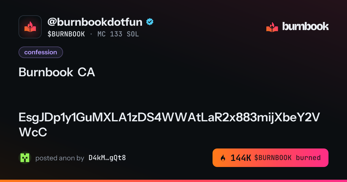 Share card for this post on @burnbookdotfun